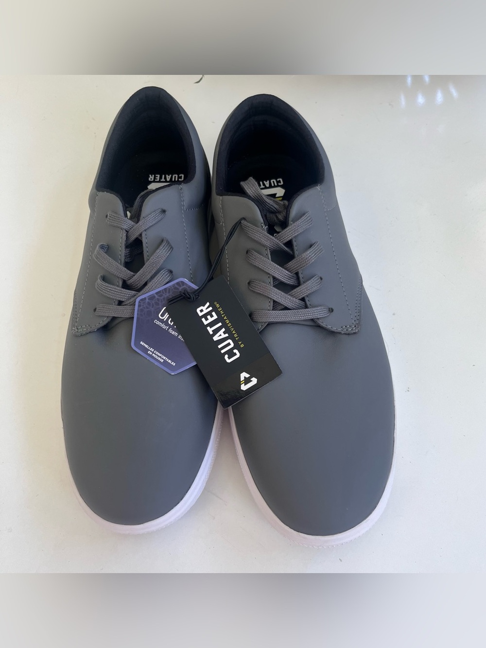 NWT CUATER Travis Mathew Men’s 14 THE WILDCARD Grey Leather Spikeless Golf Shoes
